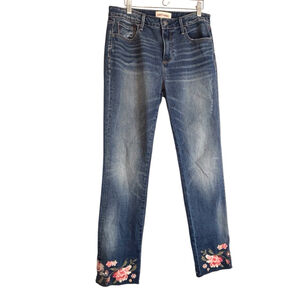 Driftwood Floral Embroidered Colette Jeans Women's Size 29 Blue Festival